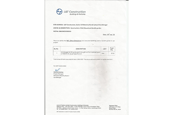 L&T Cartificate